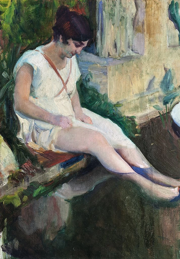 Alla piscina nel giardino dell'artista